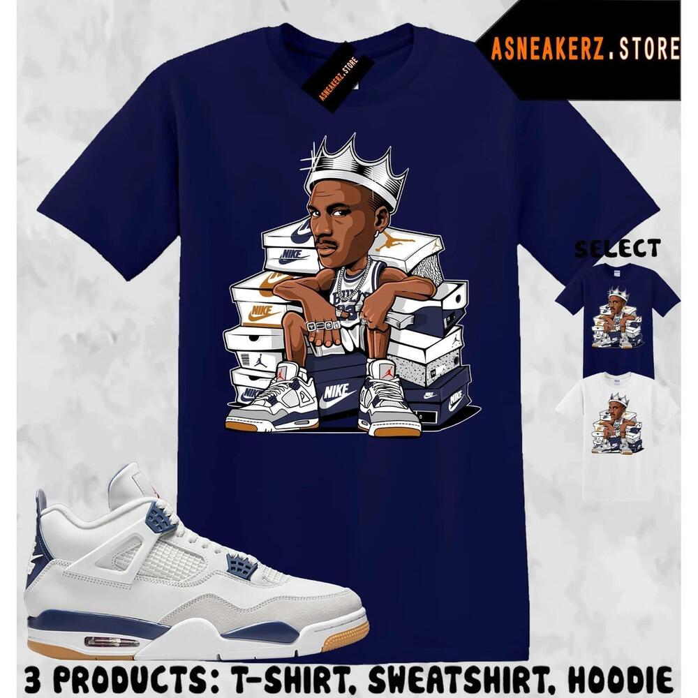 Tee Shirt Matching Aj 4 Sb Navy To Match Mj King T-Shirt